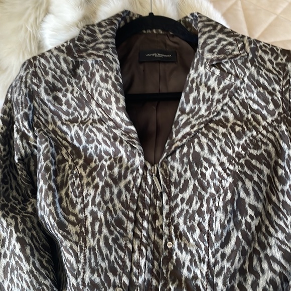 Javier Simorra - Barcelona Spain Fitted Short Animal Print Jacket - Sz 42-US8 - Picture 9 of 13